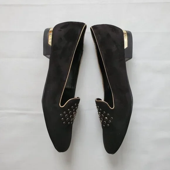 ISOLA Women’s Risa Black Suede Leather Slip-On Loafer Pump Size 8 1/2 - Picture 9 of 15